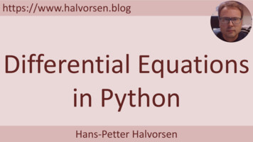 Differential Equations In Python - Halvorsen.blog