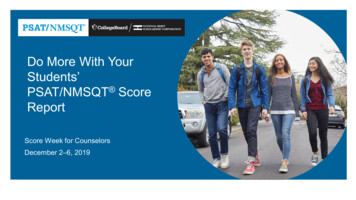 Do More With Your Students' PSAT/NMSQT Score Report