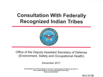 Consultation With Federally Recognized Indian Tribes
