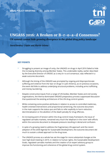 UNGASS 2016: A Broken Or B-r-o-a-d Consensus? - TNI