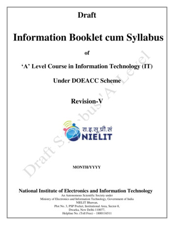 Information Booklet Cum Syllabus