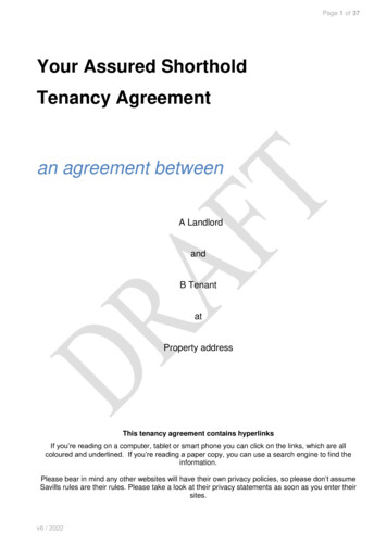 Your Assured Shorthold Tenancy Agreement - Savills