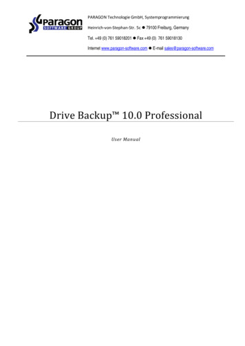 Drive Backup 10.0 Professional - Paragon Software Group