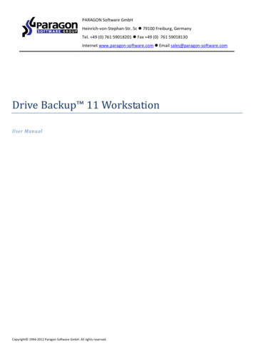 Drive Backup 11 Workstation - Paragon Software Group