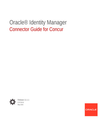 Connector Guide For Concur - Oracle Help Center