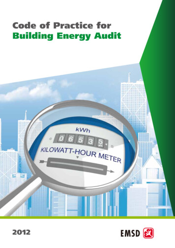 Code Of Practice For Building Energy Audit - 機電工程署