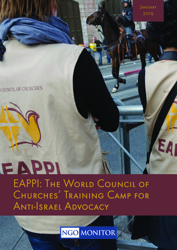 EAPPI: The World Council Of Churches' Training Camp For . - Ngomonitor