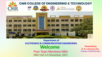 Department Of ELECTRONICS & COMMUNICATION ENGINEERING Welcome