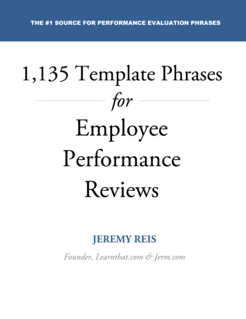 The #1 Source For Performance Evaluation Phrases