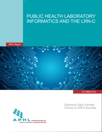 Public Health Laboratory Informatics And The LRN-C