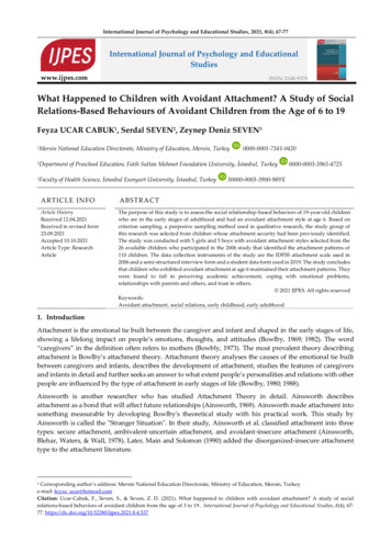 What Happened To Children With Avoidant Attachment? A Study Of Social .