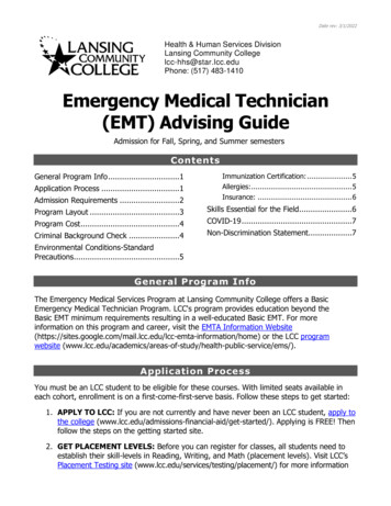 Emergency Medical Technician (EMT) Advising Guide