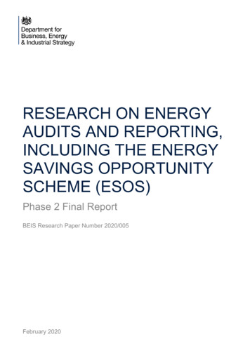 Research On Energy Audits And Reporting, Including The Energy Savings .