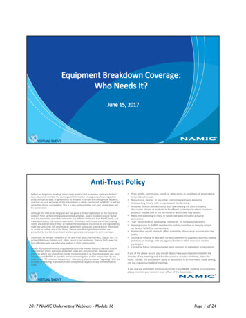 Anti Trust Policy - NAMIC