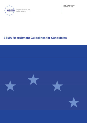 ESMA Recruitment Guidelines For Candidates - Europa