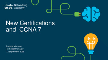 New Certifications And CCNA 7