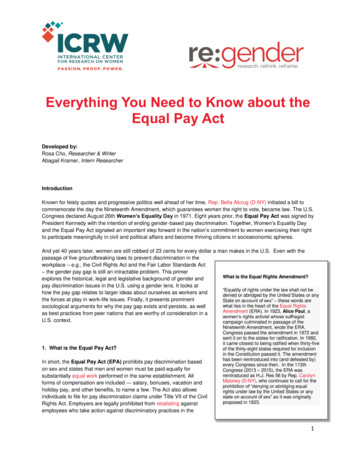 Everything You Need To Know About The Equal Pay Act