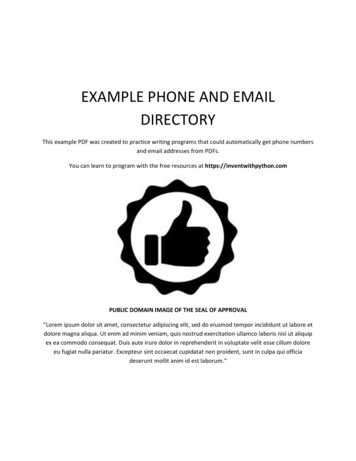 EXAMPLE PHONE AND EMAIL DIRECTORY - Automate The Boring Stuff