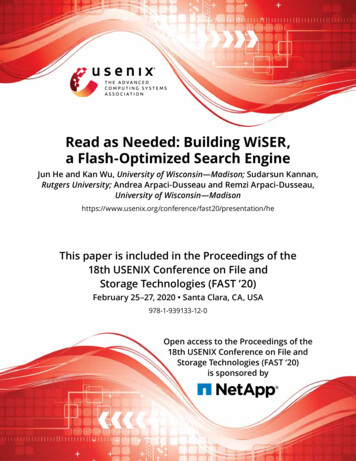 Read As Needed: Building WiSER, A Flash-Optimized Search Engine - USENIX