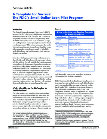 A Template For Success: The FDIC's Small-Dollar Loan Pilot Program