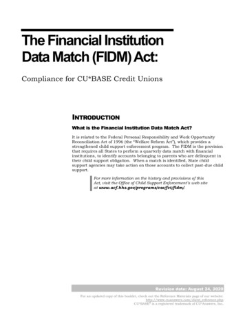 Financial Institution Data Match (FIDM) Act - CU*Answers