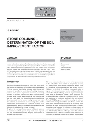 Stone Columns - Determination Of The Soil Improvement Factor