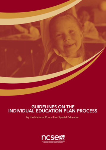 Guidelines On The Individual Education Plan Process - Ncse