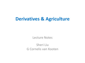 Derivatives & Agriculture - University Of Victoria