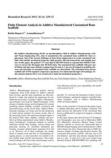 Finite Element Analysis In Additive Manufactured Customised Bone Scaffold