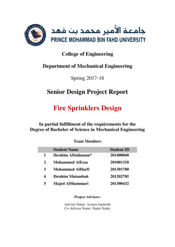 Fire Sprinklers Design - Prince Mohammad Bin Fahd University