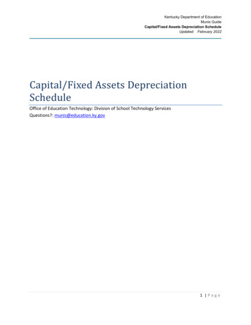 Fixed Assets Depreciation Schedule - Kentucky
