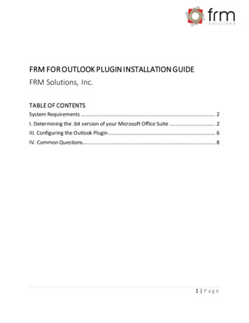 FRM For Outlook Plugin Installation Guide - FRM Solutions