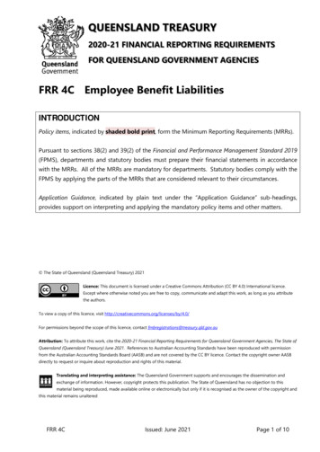 FRR 4C Employee Benefit Liabilities - Queensland Treasury