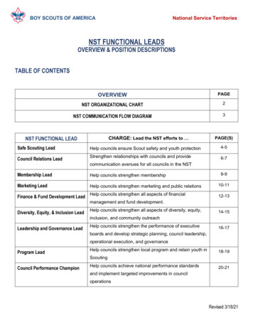 OVERVIEW PAGE NST FUNCTIONAL LEAD CHARGE - Scouting