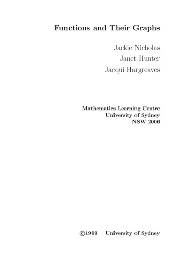 Functions And Graphs - The University Of Sydney