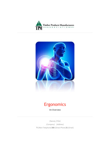 Ergonomics - Occupational Safety And Health Administration