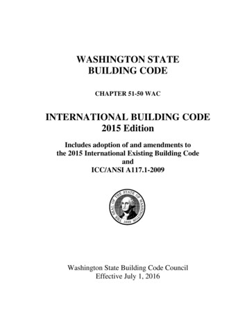INTERNATIONAL BUILDING CODE 2015 Edition - Wa