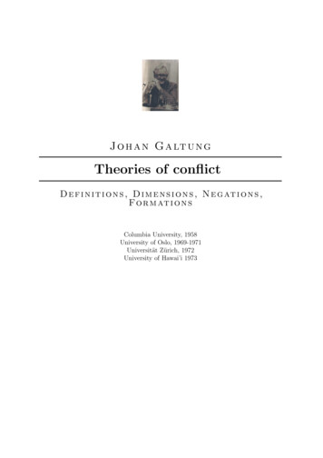 Galtung Theories Of Conflict Single - TRANSCEND