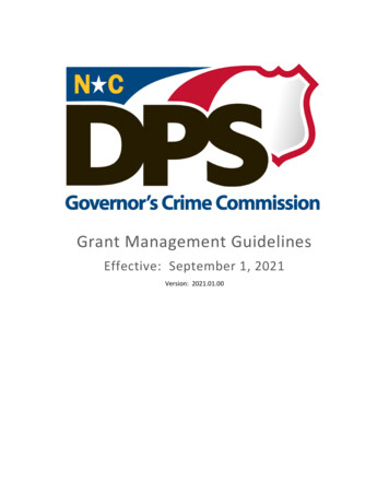 Grant Management Guidelines - NC