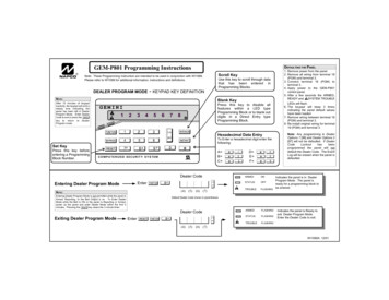 GEM-P801 WI1090A PROG PDF - AlarmHow 