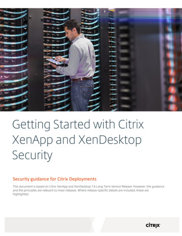 Getting Started With Citrix XenApp And XenDesktop Security