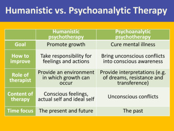 Humanistic Vs. Psychoanalytic Therapy - James M. Bennett