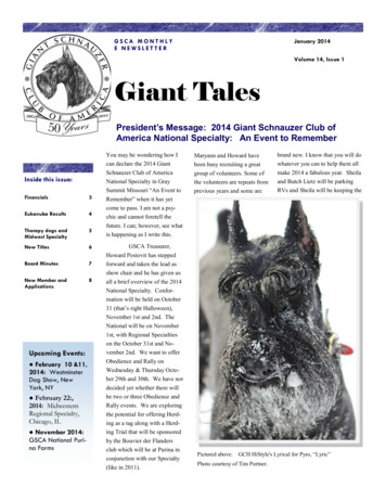 G S CA M ON T H LY January 2014 Volume 14, Issue 1 Giant Tales