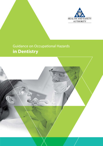 Guidance On Occupational Hazards In Dentistry - NISO