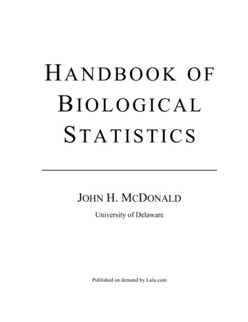 Handbook Of Biological Statistics