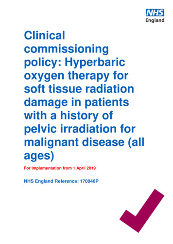 Clinical Policy: Hyperbaric Oxygen Therapy For Soft Tissue Radiation