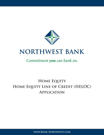 Home Equity Home Equity Line Of Credit (HELOC) Application