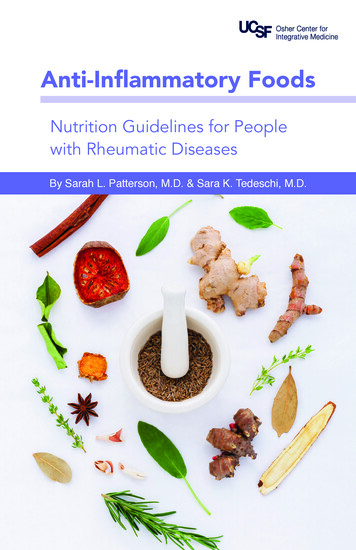 Nutrition Guidelines For People With Rheumatic Diseases