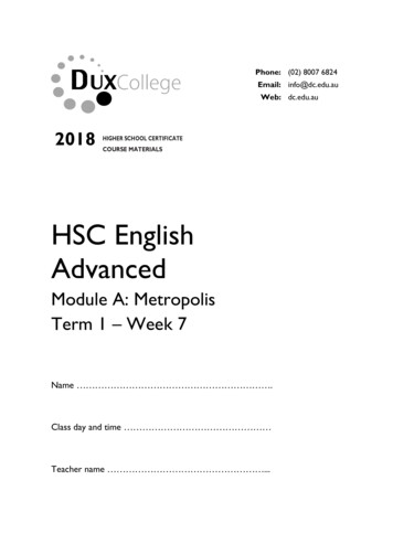 HSC English Advanced - Dux College