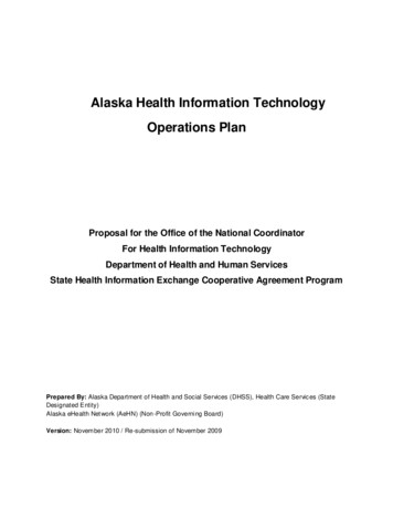 Alaska Health Information Technology Operations Plan